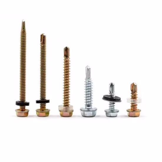 Carbon Steel Building Roofing SDS Screw Galvanised Metal Hexagon Head Tek Wood Stainless Steel Hex Washer Head Self Drilling Screw with EPDM Washer